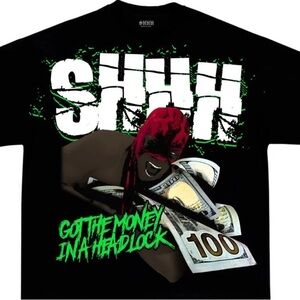Brand new SHHH 'Headlock' T-Shirt (Black) adult unisex size large streetwear tee